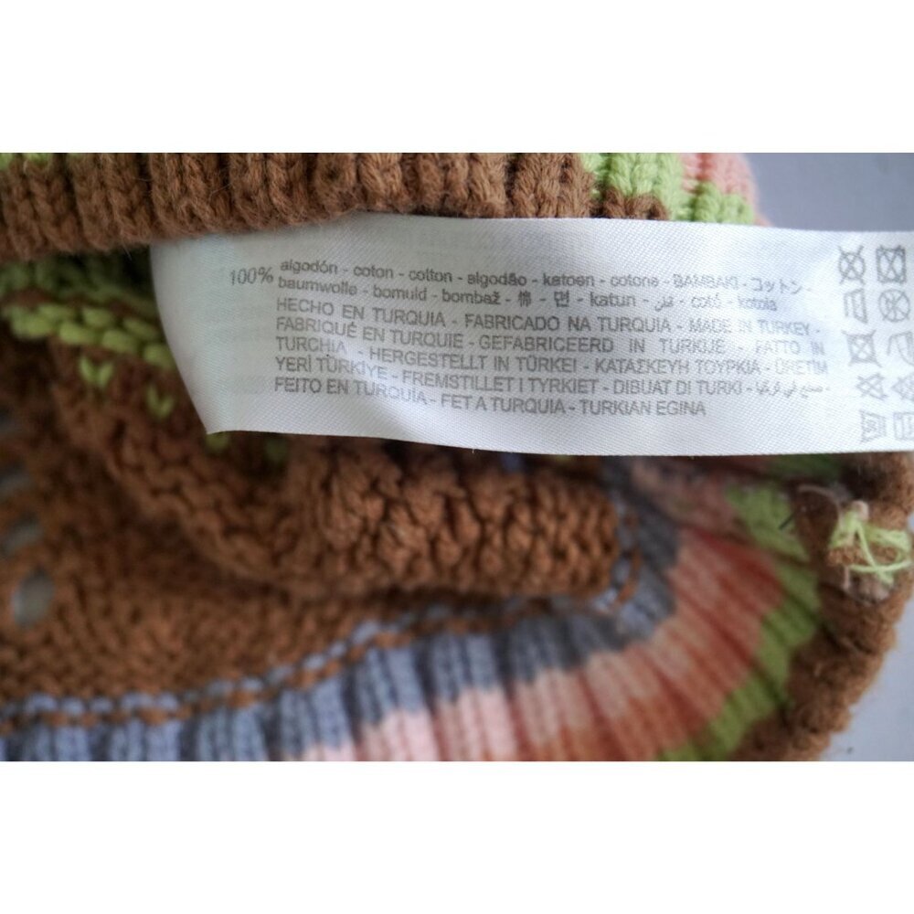 Zara Multi-Colored Crochet Knit Sweater Vest w/ Striped Trim - Size S - Picture 5 of 6